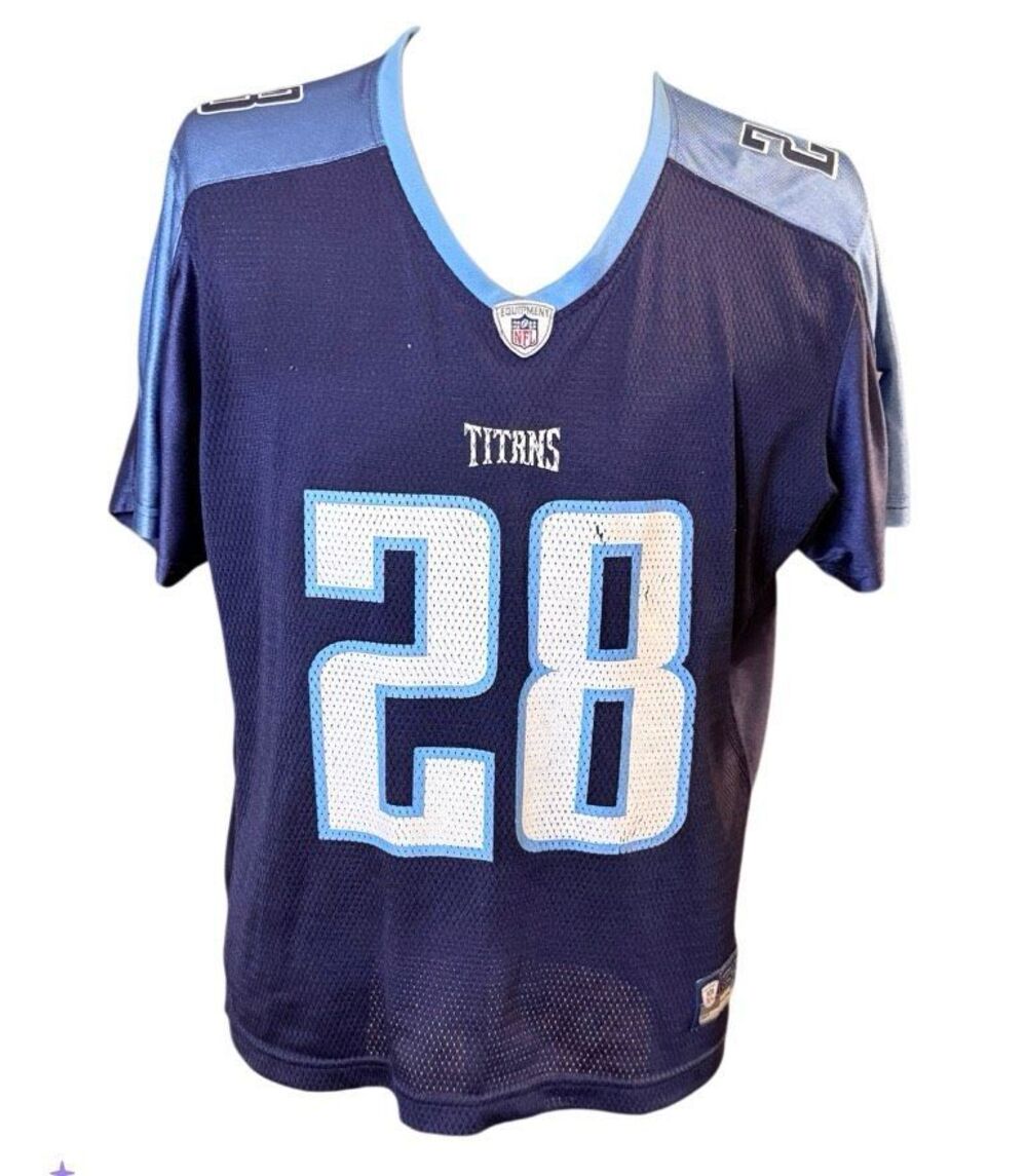 Tennessee Titans #28 Chris Johnson Replica Jersey by Rebok Women’s XL